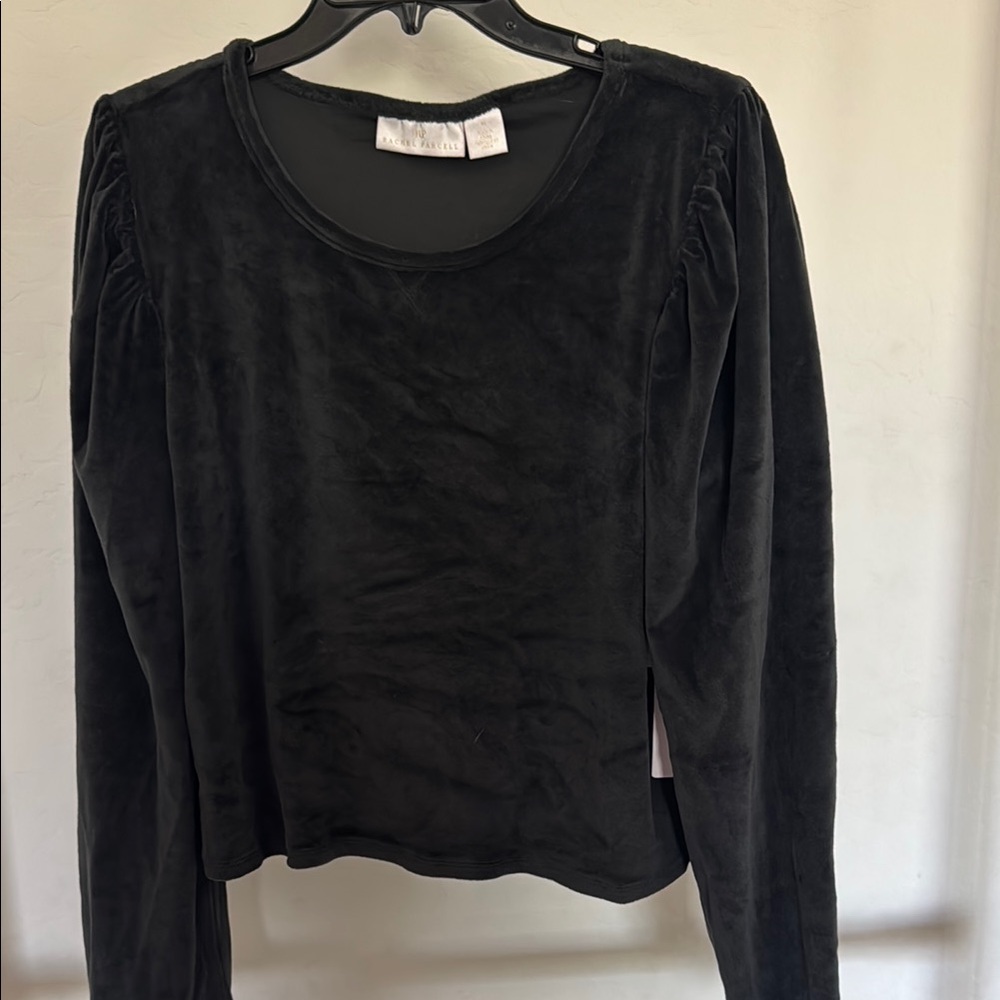 Rachel Parcell Black Blouse with Decorative Shoulders
